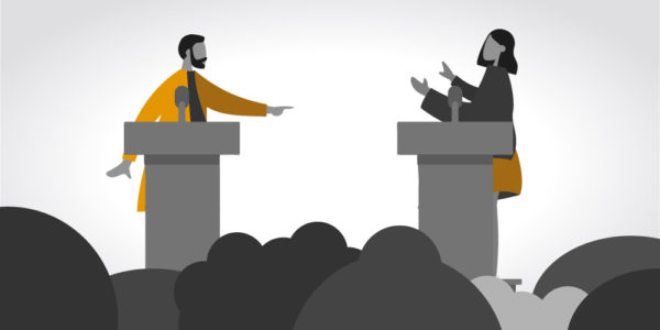 Illustration representing the manipulation tactic: I'm Rubber You're Glue: Accusing Others of Your Crimes