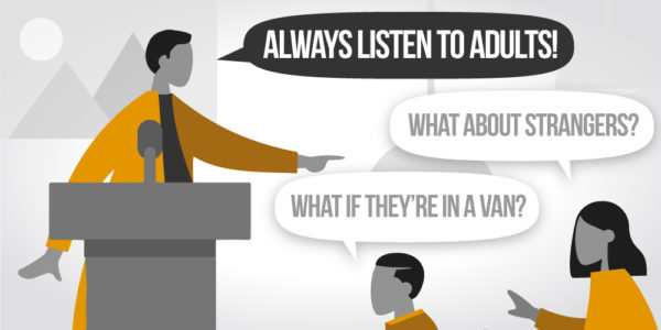 Illustration representing the manipulation tactic: False Absolutes